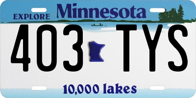 MN license plate 403TYS