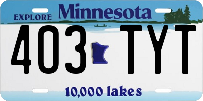 MN license plate 403TYT