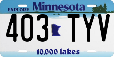 MN license plate 403TYV