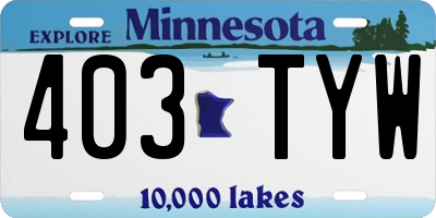 MN license plate 403TYW