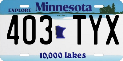 MN license plate 403TYX