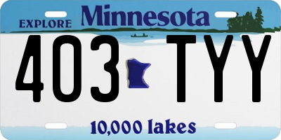 MN license plate 403TYY