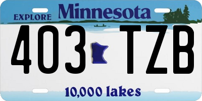 MN license plate 403TZB