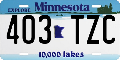 MN license plate 403TZC