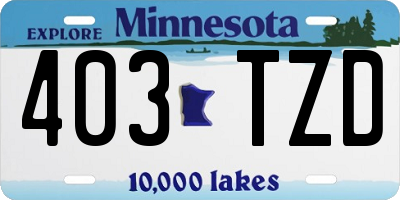 MN license plate 403TZD