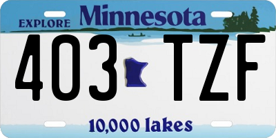MN license plate 403TZF