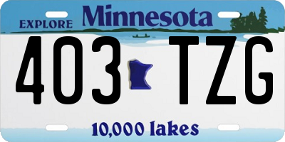 MN license plate 403TZG