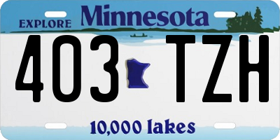 MN license plate 403TZH