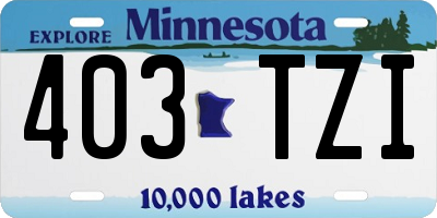 MN license plate 403TZI