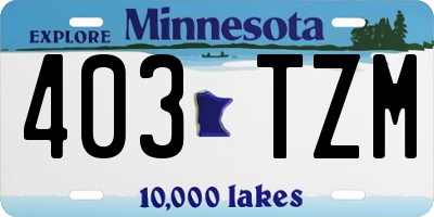MN license plate 403TZM