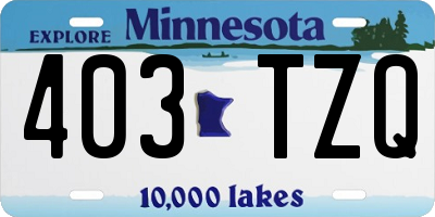 MN license plate 403TZQ