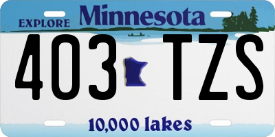 MN license plate 403TZS