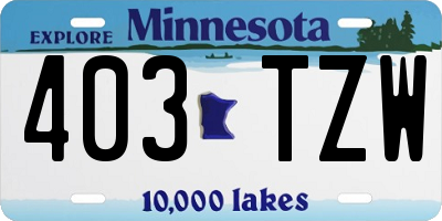 MN license plate 403TZW