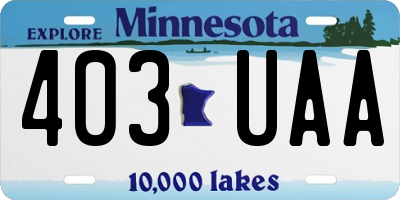 MN license plate 403UAA