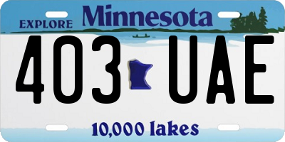 MN license plate 403UAE