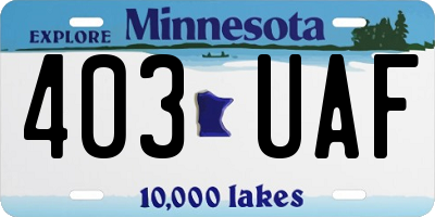MN license plate 403UAF
