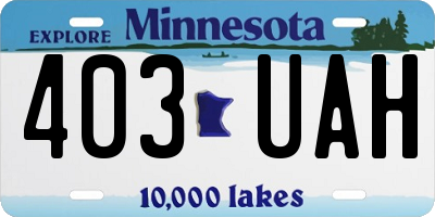 MN license plate 403UAH