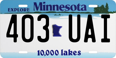 MN license plate 403UAI
