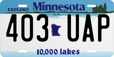 MN license plate 403UAP