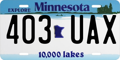MN license plate 403UAX