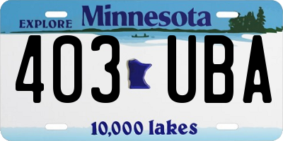 MN license plate 403UBA