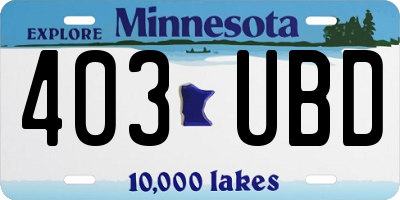 MN license plate 403UBD