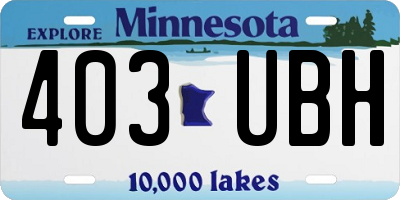 MN license plate 403UBH