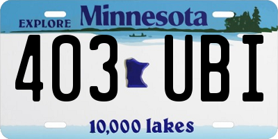 MN license plate 403UBI