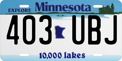 MN license plate 403UBJ