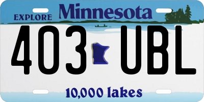 MN license plate 403UBL