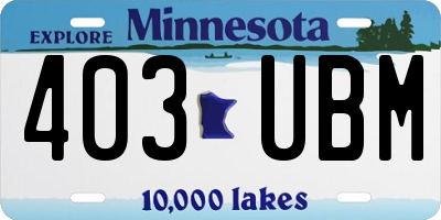 MN license plate 403UBM