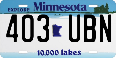 MN license plate 403UBN