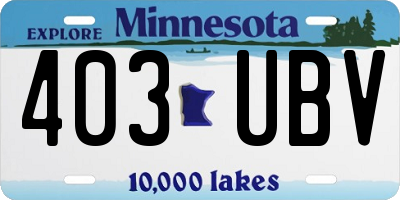 MN license plate 403UBV