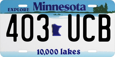 MN license plate 403UCB