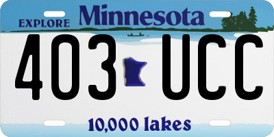 MN license plate 403UCC