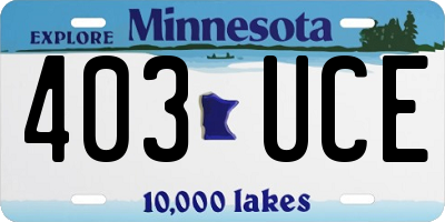 MN license plate 403UCE