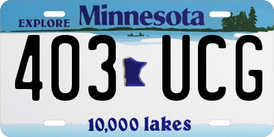 MN license plate 403UCG