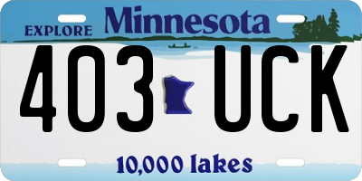 MN license plate 403UCK