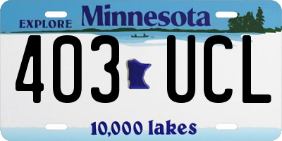 MN license plate 403UCL