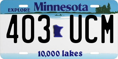 MN license plate 403UCM