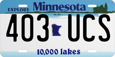 MN license plate 403UCS