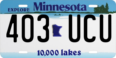 MN license plate 403UCU