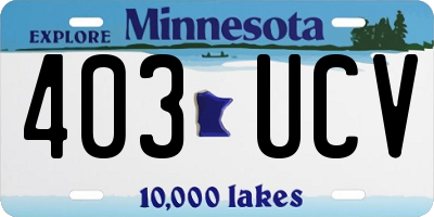 MN license plate 403UCV