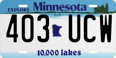 MN license plate 403UCW