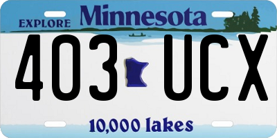 MN license plate 403UCX