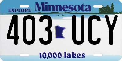 MN license plate 403UCY