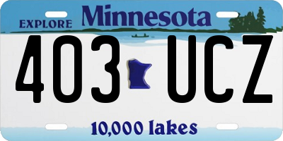 MN license plate 403UCZ