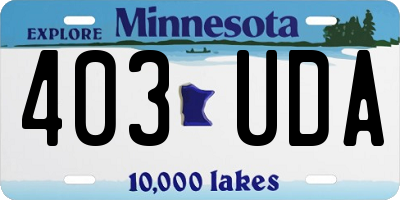 MN license plate 403UDA