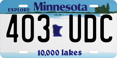 MN license plate 403UDC