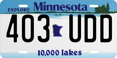 MN license plate 403UDD